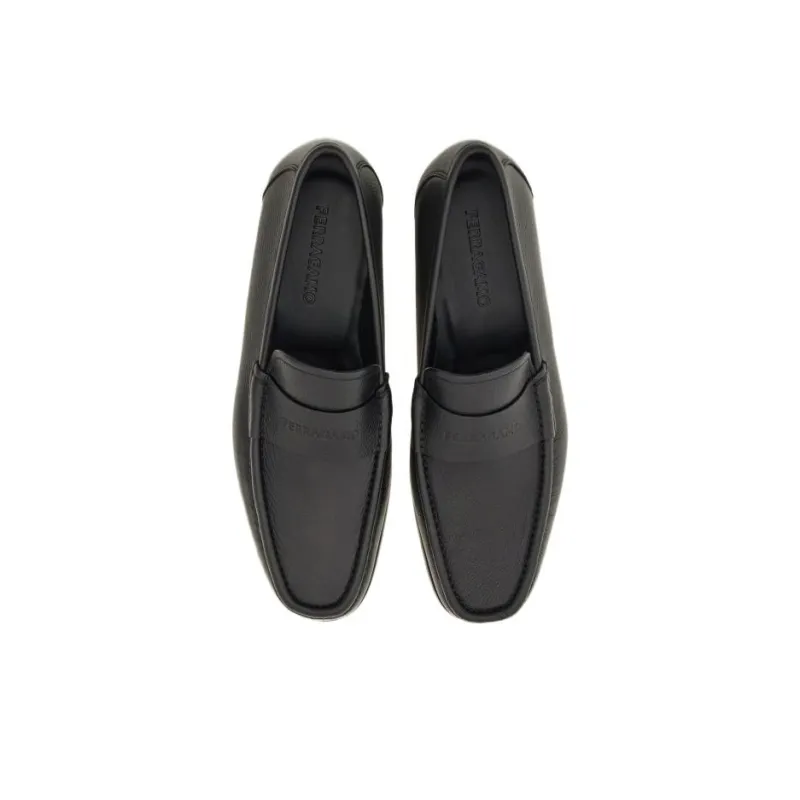 FERRAGAMO Logo-debossed Leather Loafers-3