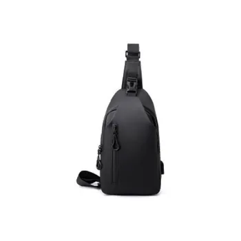 Techson Polyester Sling Bag Regular Unisex Black/Gray