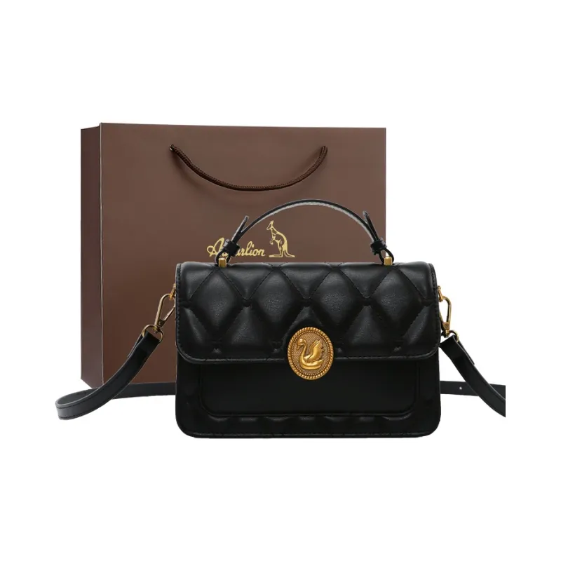 AUGTARLION Pu Artificial Leather Handbag, Shoulder Bag, Crossbody Bag Small Size Men's Black-4