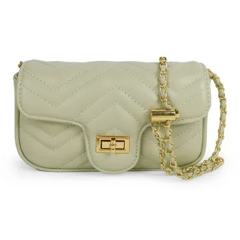 CHISIY Artificial Leather Small Square Bag Shoulder Bag, Crossbody Bag Trumpets Women's Fresh Green