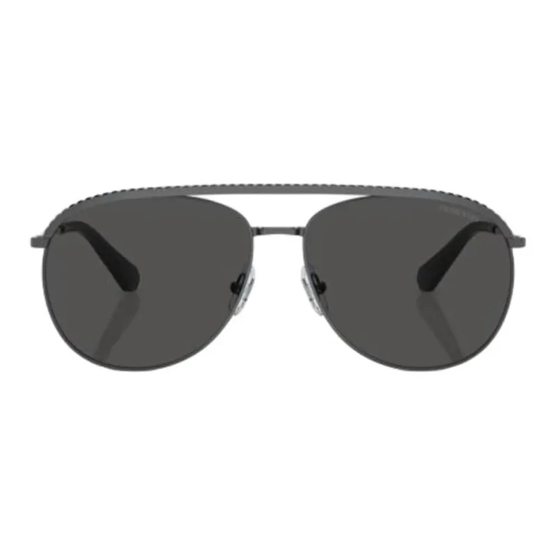 Swarovski Metal Aviator Sunglasses Men's Black-1