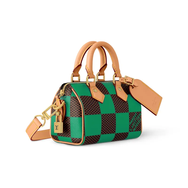 LOUIS VUITTON Nano Speedy Bandoulière Damier Pop Green-1