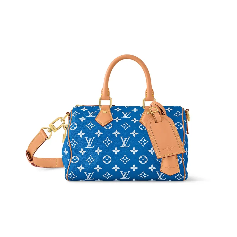 LOUIS VUITTON Speedy P9 Bandoulière 25 Monogram Leather Blue-0