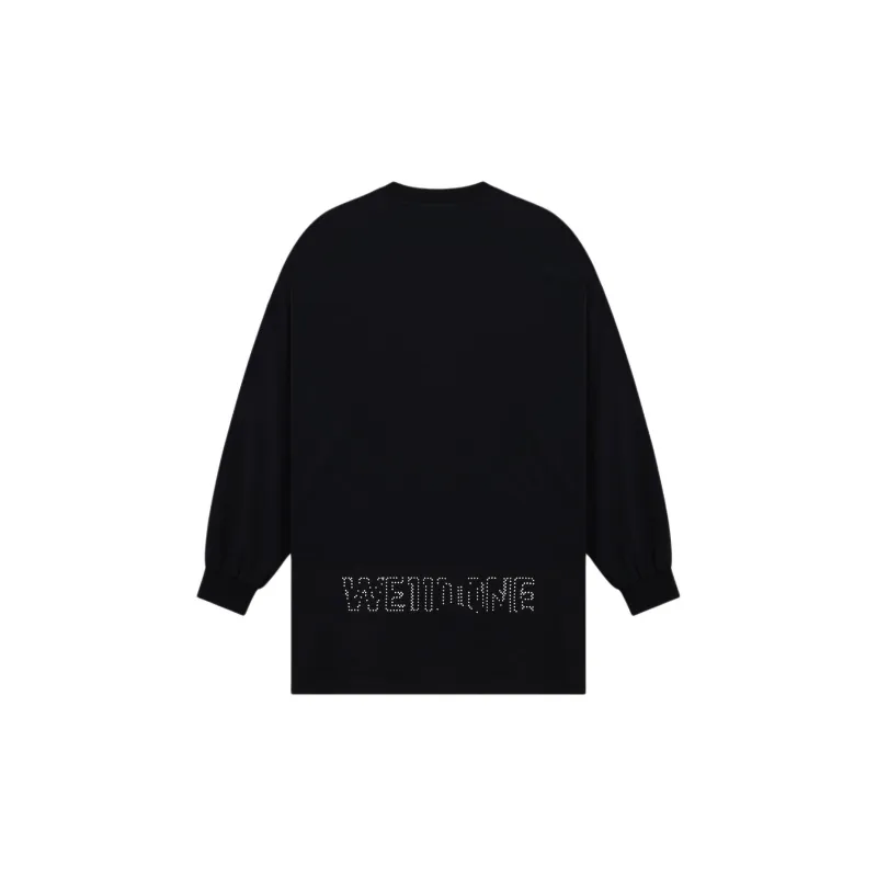 WE11DONE Logo embellished Long sleeve T shirt-1