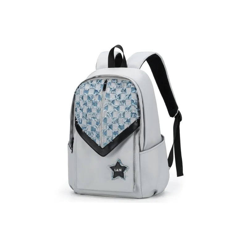 L&M Oxford Backpack Regular Unisex Black/Gray-0