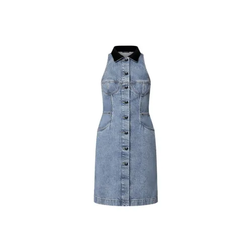 LOUIS VUITTON Sleeveless Dresses Women's Blue