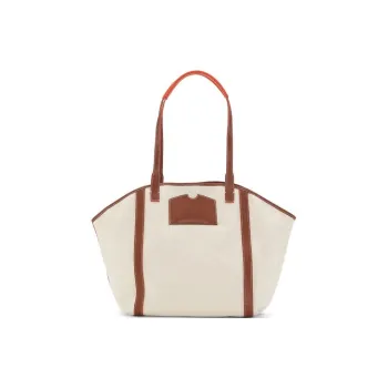 GANNI Recycled Cotton Blend Tote Bag Shopping Bag Shoulder Bag Handbag Large Size Women's White