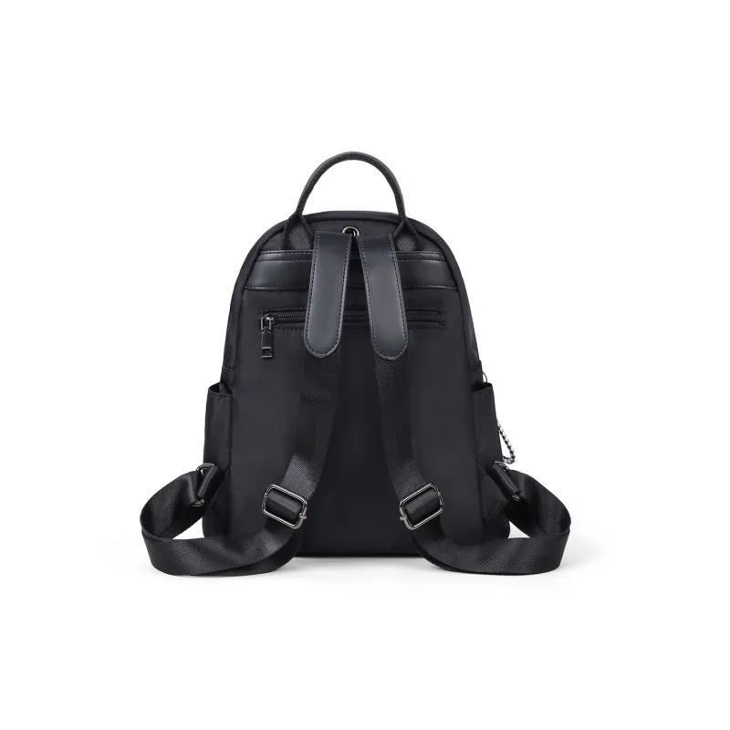 PT'SON Fabric Backpack Large Size Unisex Black-4