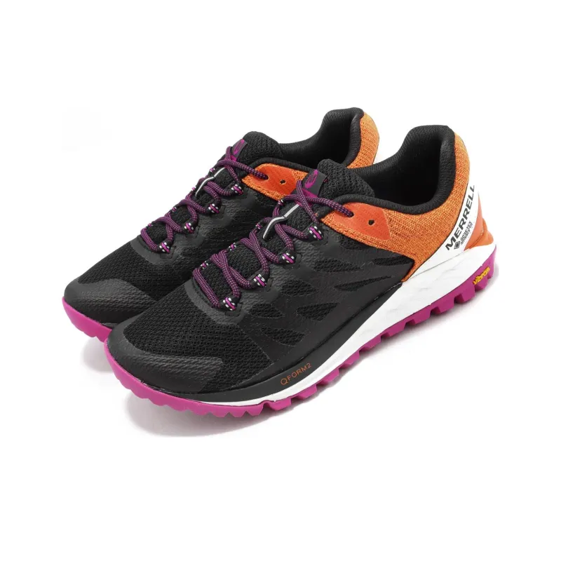 MERRELL Antora 2 Cushioned Slip-Resistant Low-Top Hiking Shoes Women's Black Purple Orange-2