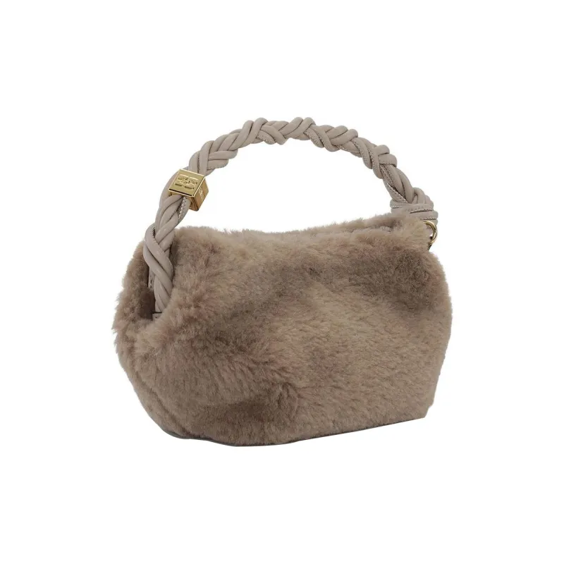 GANNI Recycled Polyester Shoulder Bag, Crossbody Bag, Handbag Mini Women's Oyster Gray-2