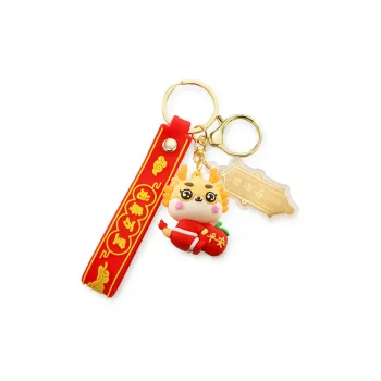 ZOKS Acrylic PVC Alloy Keychains Unisex Red