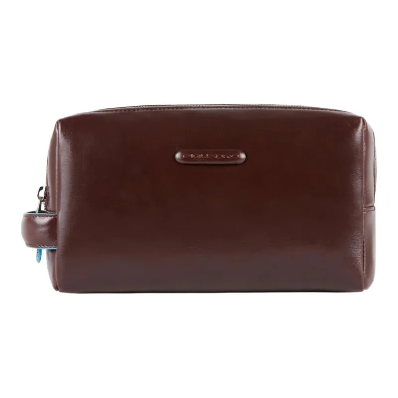 PIQUADRO Leather Clutch, Makeup Bag, Toiletry Bag Regular Unisex Chestnut-0