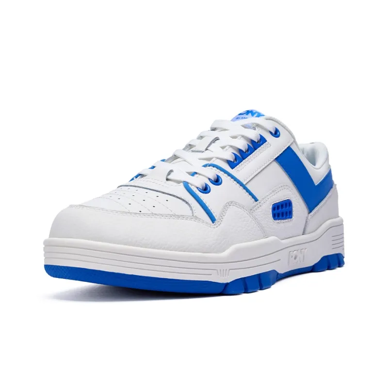 PONY M100 Slip Resistant Cushioning Low Top Skateboard Shoes Unisex White Blue-1