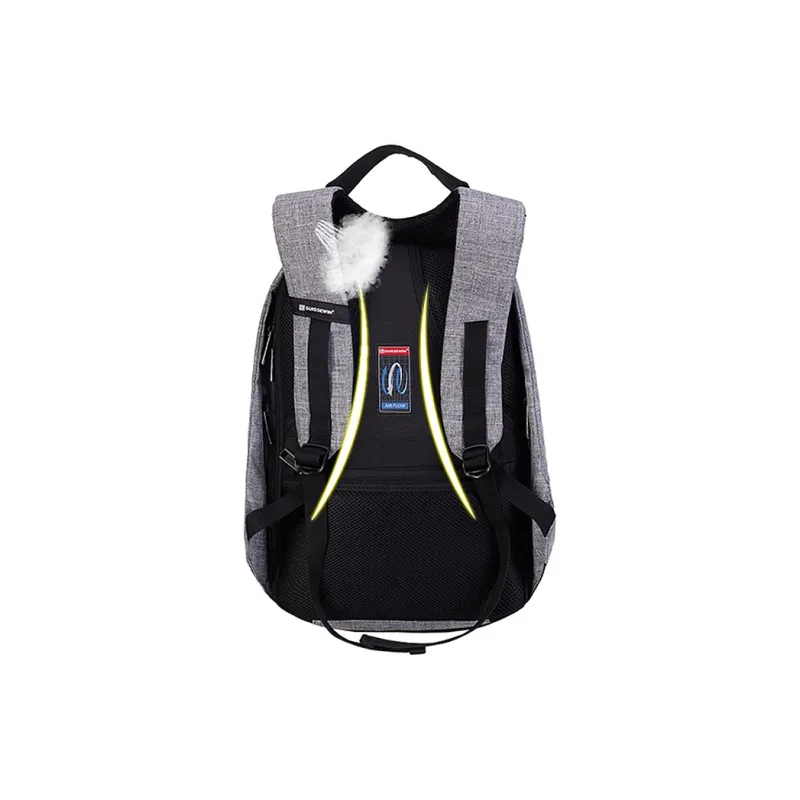 SUISSEWIN Fabric Laptop Bag Regular Unisex Black/Gray-6