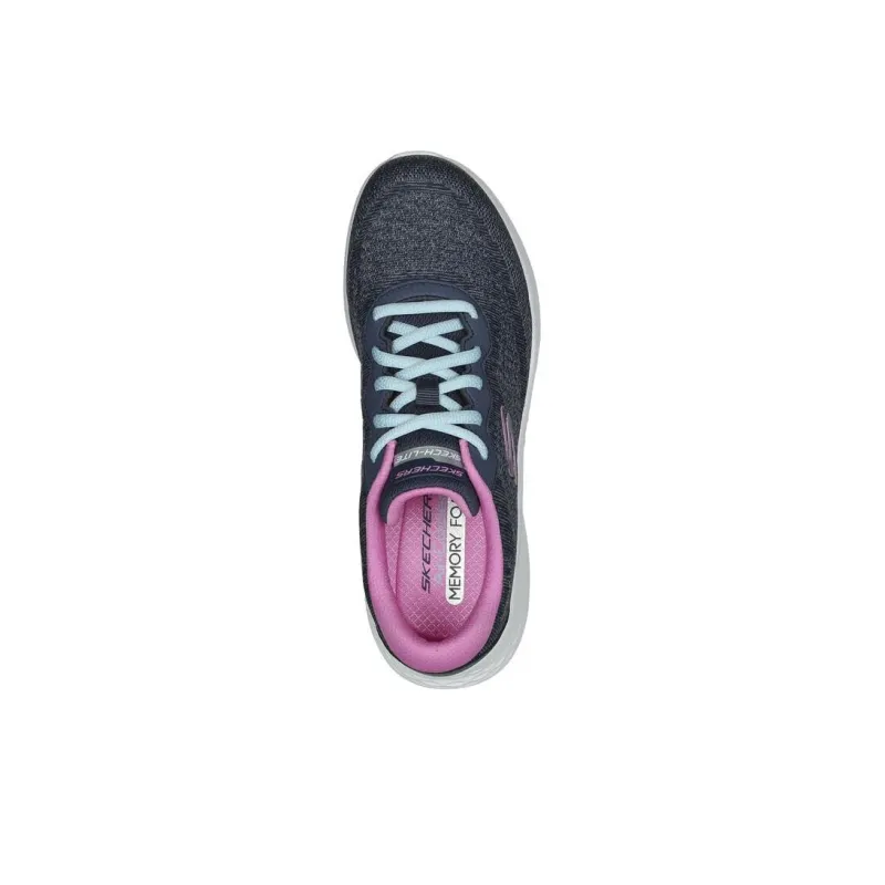 Skechers Skech Lite Pro Abrasion Resistant Breathable Low Top Casual Shoes Women's Blue Pink-3
