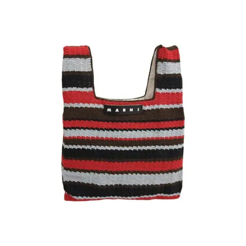 MARNI Acrylic With Cotton Tote Bag, Shopping Bag, Handbag Women's Brown, Blue, & Red