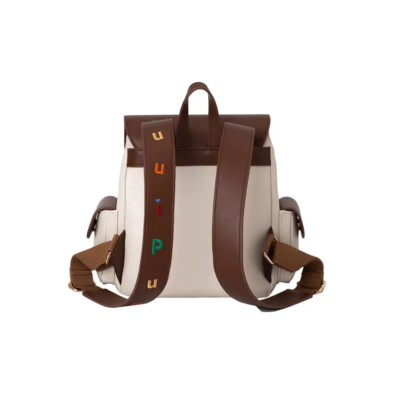Puui PU Backpack Regular Women's White/Brown-2