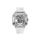 White Case White Dial White Rubber Strap