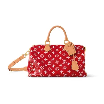 LOUIS VUITTON Speedy P9 Bandoulière 40 Monogram Leather Red