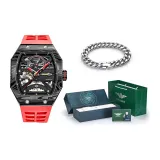 J9043J4 Black Case Black Bezel Red Hands Red Tapes[Cuban Bracelet+Dark Shadow Box]