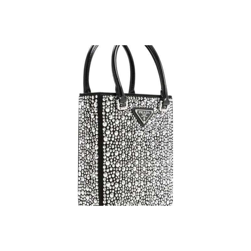 PRADA Fabric Tote Bag Shopping Bag Handbag Regular Women's Metallic-4