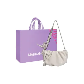 MARKANGARO PU Cloud Bag Regular Women's Ecru \ Black \ Purple \ Yellow