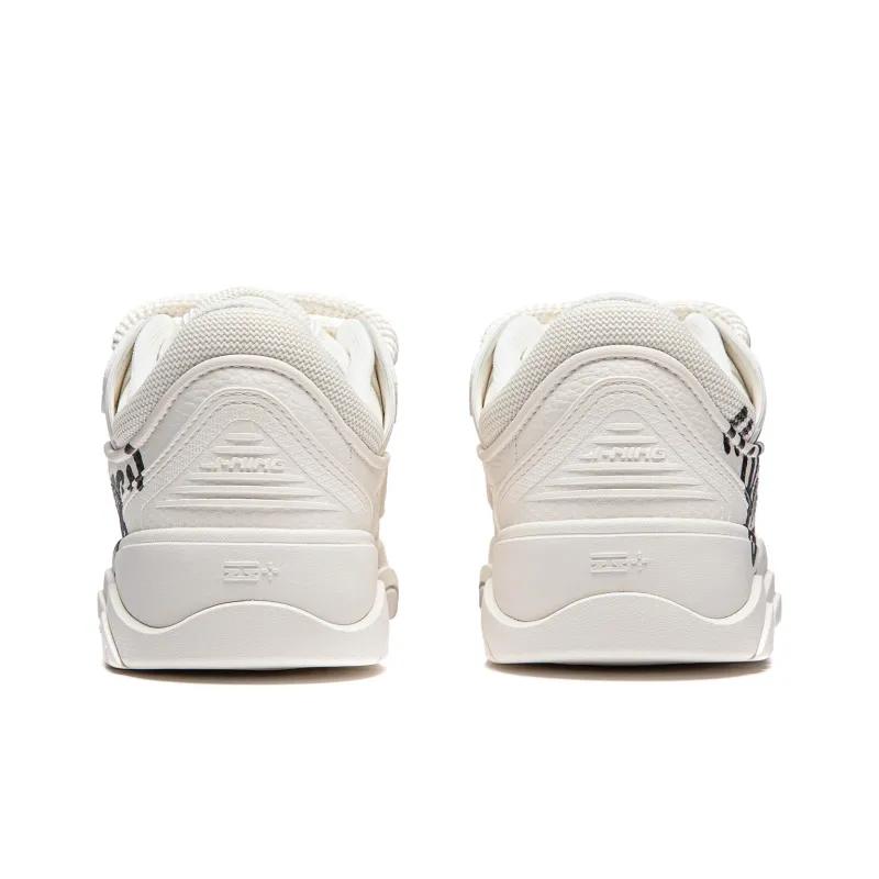 LiNing Low Top Skateboard Shoes Men's Mist White-5