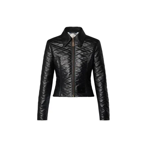 LOUIS VUITTON Leather Jackets Women's Black