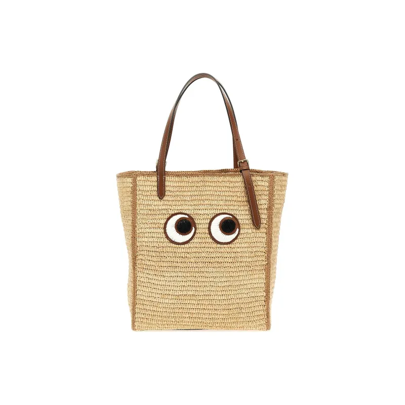 Anya Hindmarch Small Eyes Raffia Tote Bag-0