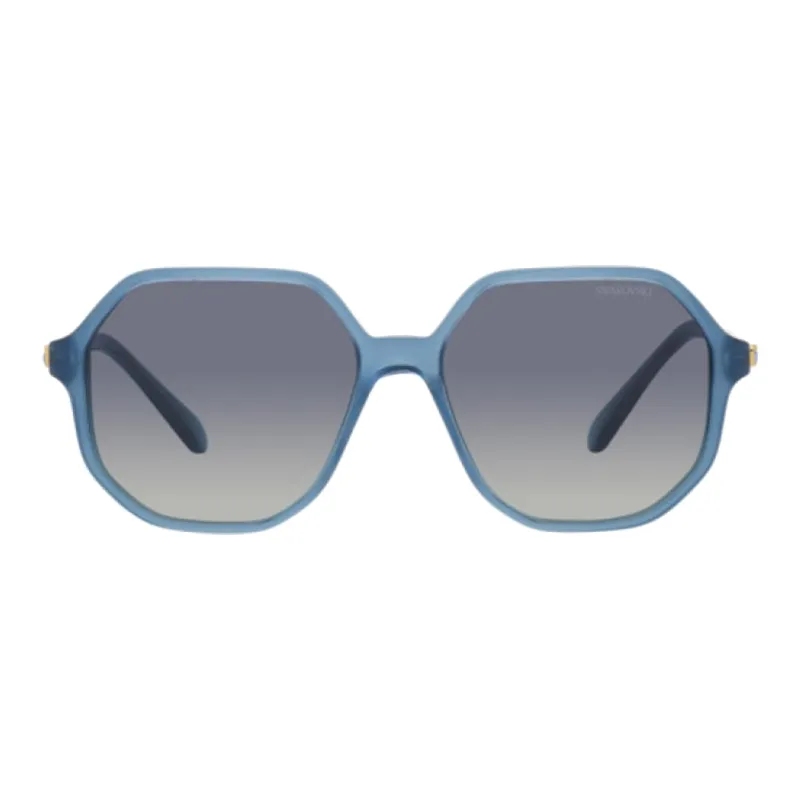 Swarovski Metal Acetyl Irregular Shape Sunglasses Unisex Blue-5