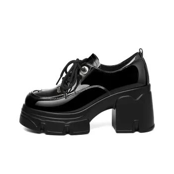 Golden Silk Rabbit Casual Single Shoes 8cm Women's Black