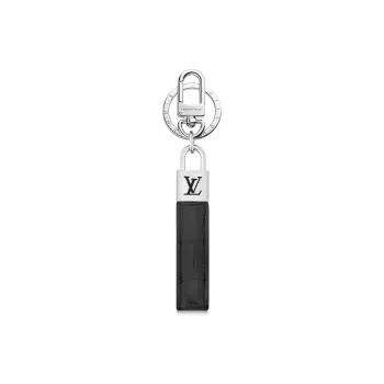 LOUIS VUITTON Crocodile Leather Keychain Bag Accessory Men's Black