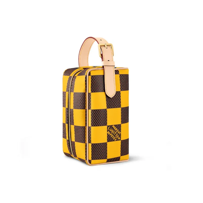 LOUIS VUITTON Locker Dopp Kit Damier Pop Yellow-2