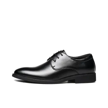 FAPAI Dress Shoes Men Low Top Yellow Brown/Black/Dark Brown