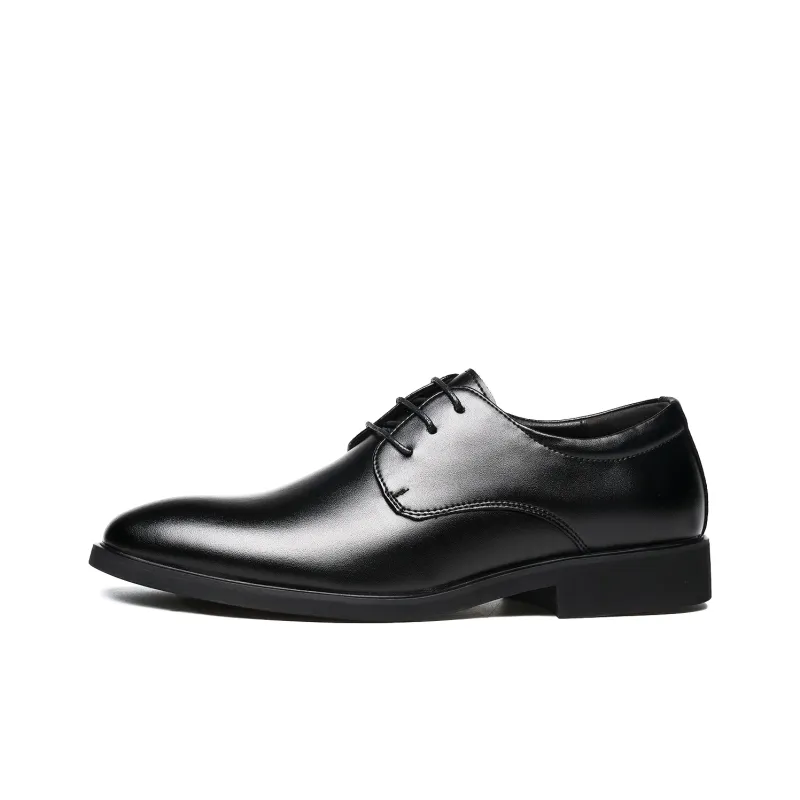 FAPAI Dress Shoes Men Low Top Yellow Brown/Black/Dark Brown-0