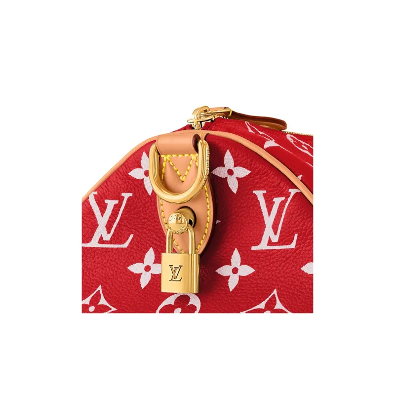 LOUIS VUITTON Speedy P9 Bandoulière 40 Monogram Leather Red-6