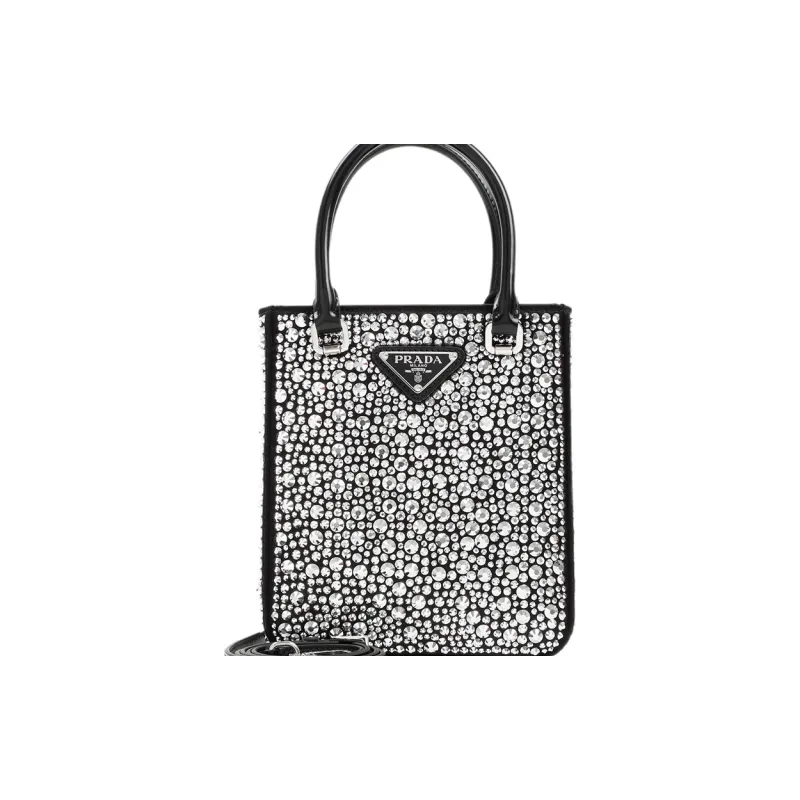 PRADA Fabric Tote Bag Shopping Bag Handbag Regular Women's Metallic-3