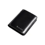 Black-Trifold Style (Oil Wax Top Grain Leather)-Anti-Skimming