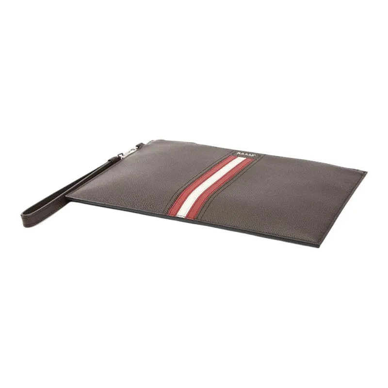 BALLY Leather Clutch Men's Coffee-3