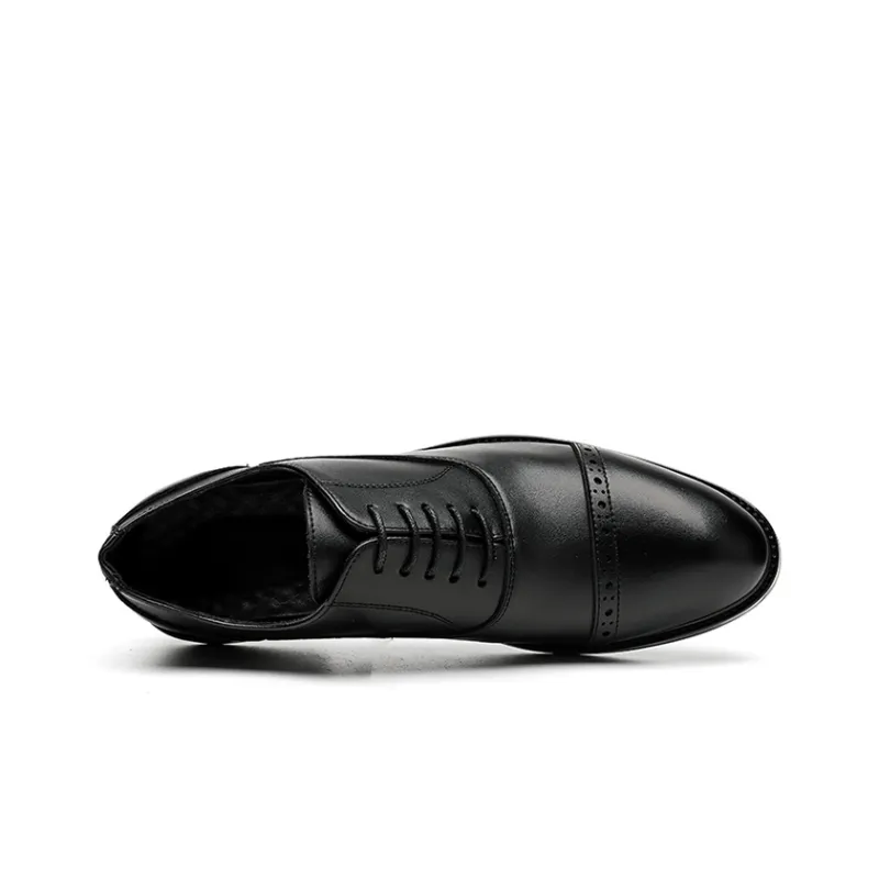 GZZ Dress Shoes Men Low Top Black/Brown-3