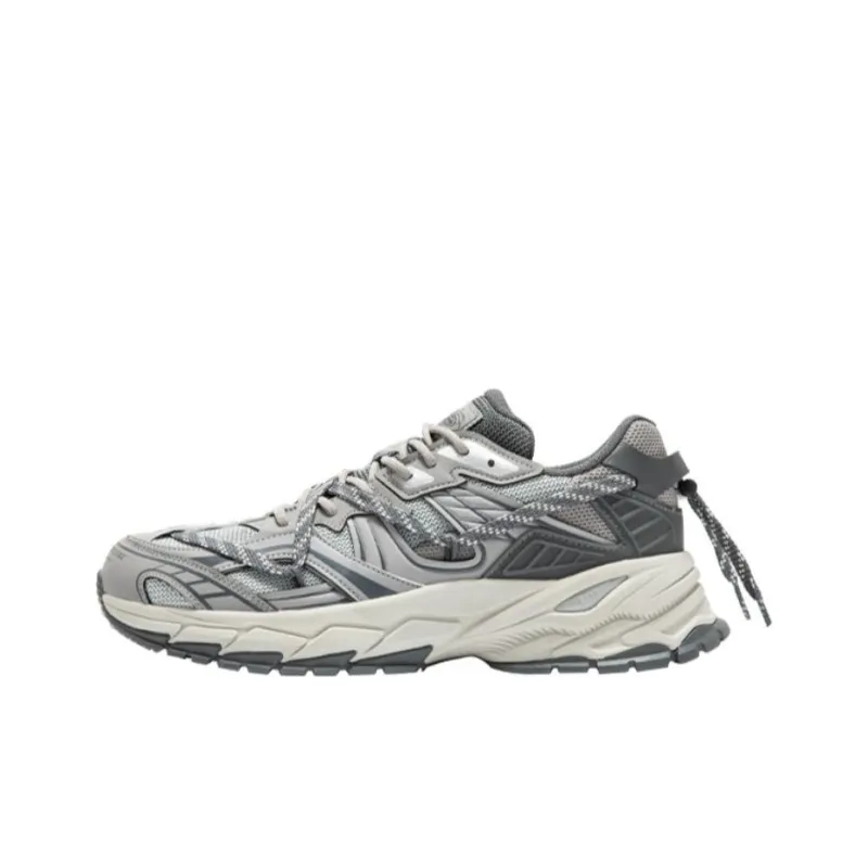 361° Cushioning Wear Resistant Low Top Running Shoes Men's Beige Gray-0