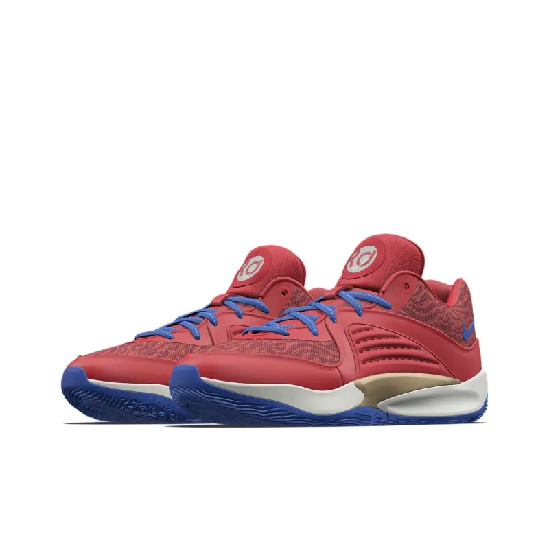 Nike KD 16 Durable Breathable Low-Top Basketball Shoes Men's Red-2