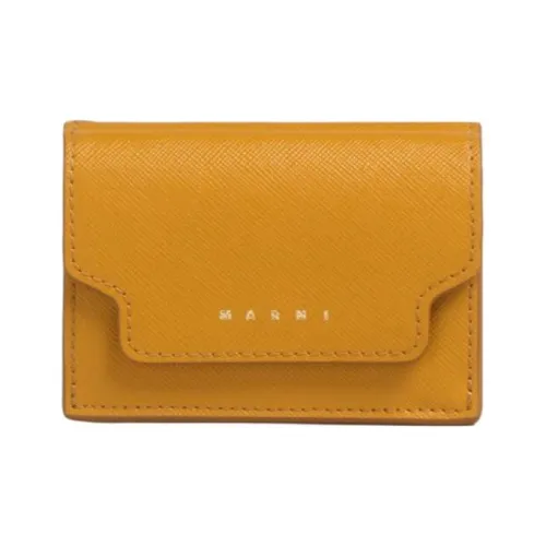 MARNI Saffiano Calfskin Wallet Women's Pumpkin