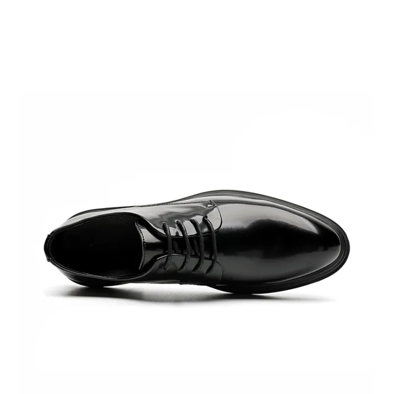 GZZ Dress Shoes Men Low Top Black-4