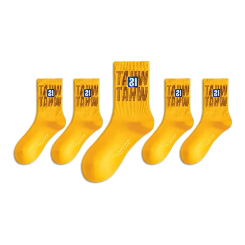 LUOLIAN Mid Calf Socks Unisex 5 Pack-32