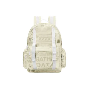 8atheist Polyester Student Backpack Multi Compartment Backpack Regular Unisex Ecru