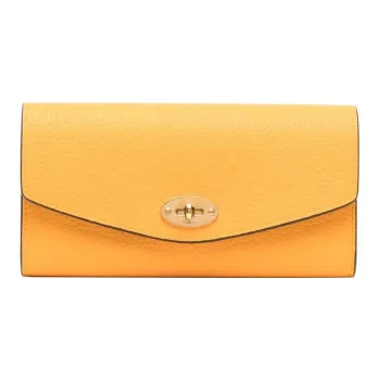 Mulberry Cow Leather Wallet Women's Yellow Orange