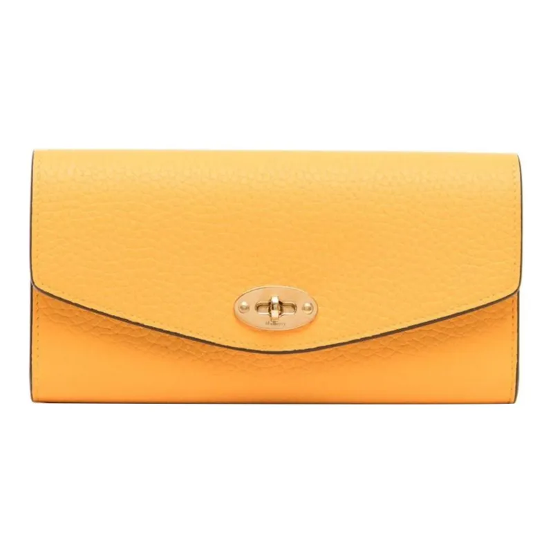Mulberry Cow Leather Wallet Women's Yellow Orange-0
