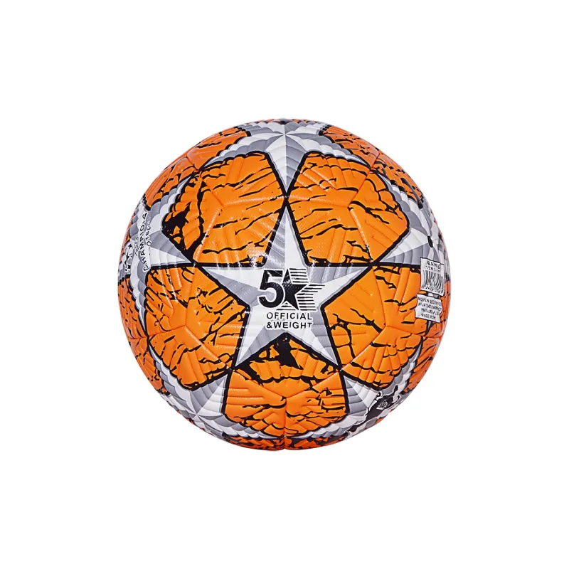 WADE Size 5 Ball Soccer PU Seamless Thermal bonding Unisex UEFA Champions League Multicolor Five Pointed Star-7