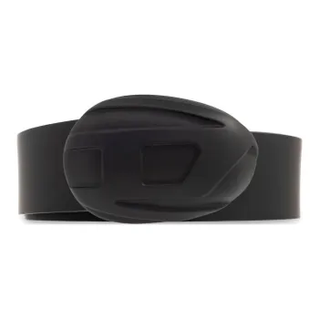 DIESEL Badge Design Leather Belts Men's Black -